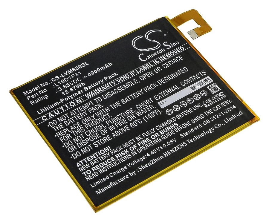 

Аккумулятор CameronSino CS-LVM850SL, 3.85V, 4900mAh, Li-pol для Lenovo Tab M8, TB8505F, CS-LVM850SL