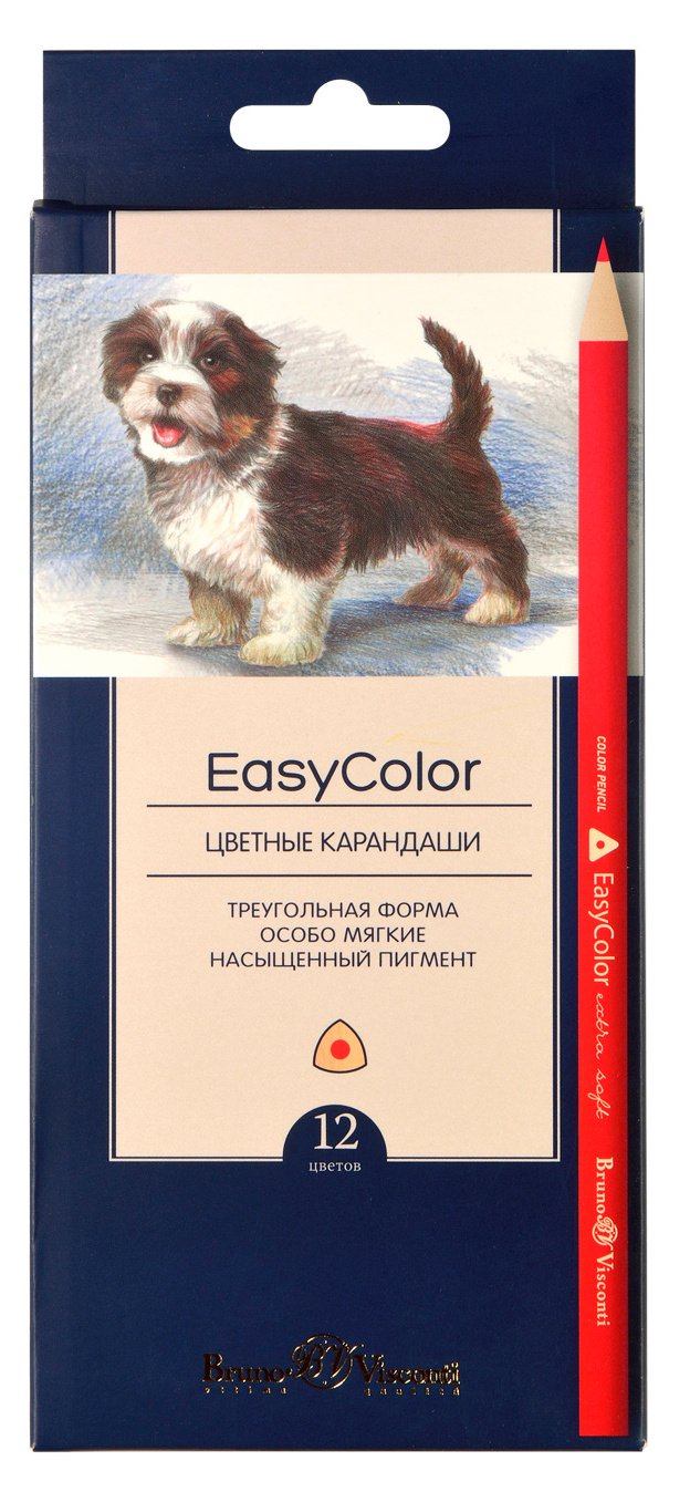 

Набор цветных карандашей Bruno Visconti EasyColor 30-0028, трехгранные, 12 шт., заточенные (30-0028), 30-0028