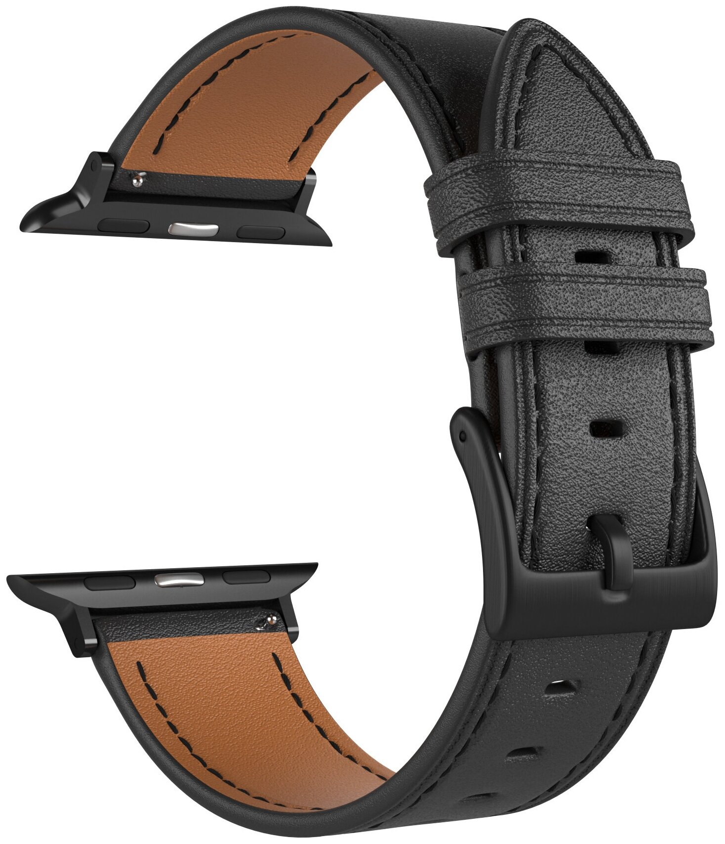 

Ремешок LYAMBDA для Apple Watch, 42-44 мм, кожаный, черный (LWA-41-44-BK)