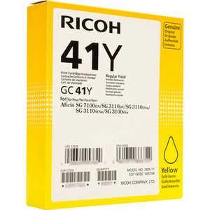 

Картридж струйный Ricoh GC41Y (405764), желтый, оригинальный, ресурс 2200 страниц для Ricoh Aficio SG 3110DN / 3110DNw / 3100SNw / 3110SFNw, GC41Y