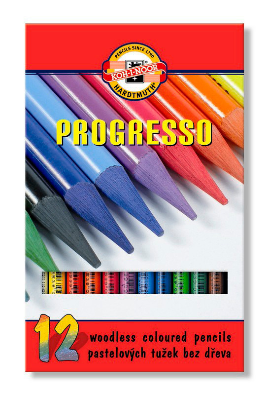 

Набор цветных карандашей KOH-I-NOOR Progresso 8756, круглые, 12 шт., заточенные (8756012007PZRU), 8756