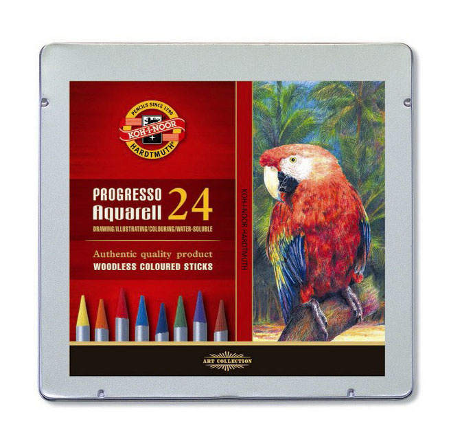 

Набор цветных карандашей KOH-I-NOOR Progresso Aquarell 8784, круглые, 24 шт., заточенные (8784024001PL), 8784