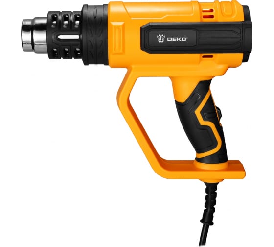 

Фен строительный DEKO HG2300W, сетевой, 2.3 кВт, от 50°C, до 600°C, до 500 л/м, кейс (063-4261), HG2300W