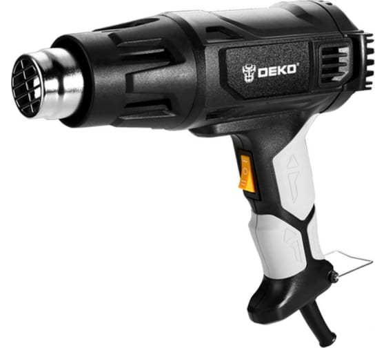 

Фен строительный DEKO HG2400W, сетевой, 2.4 кВт, от 380°C, до 600°C, до 500 л/м (063-4260), HG2400W