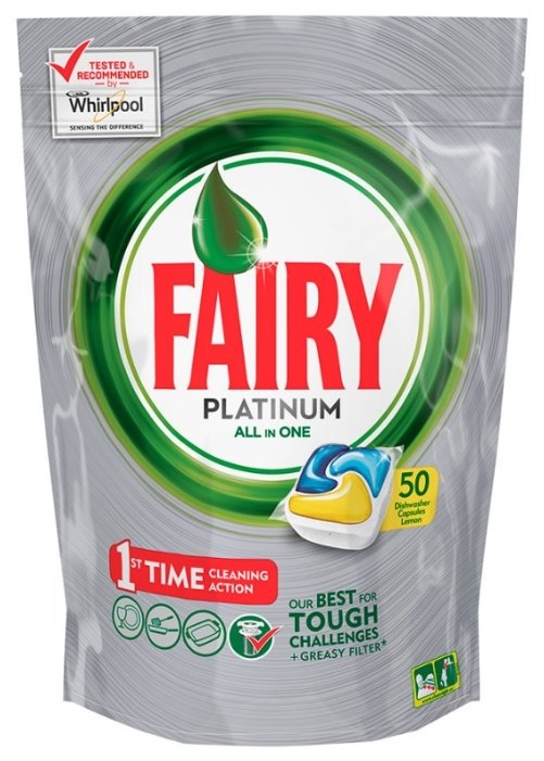 

Капсулы для посудомоечной машины Fairy Platinum, 50 шт. (FR-81576423), Platinum