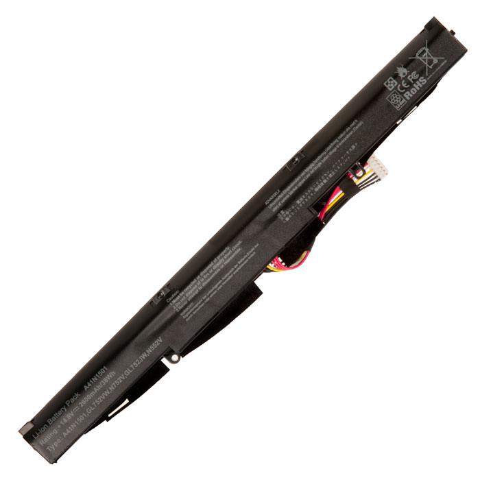 

Аккумуляторная батарея A41N1501 для Asus GL752VW, N552VW, 14.8V, 2600mAh, черный, A41N1501