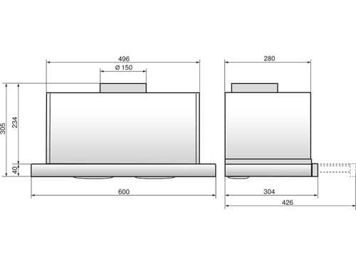 Вытяжка встраиваемая в шкаф 50 см elikor нейтрино 50 white inox