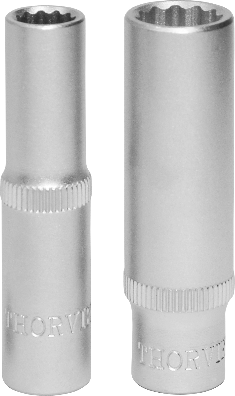 

Головка торцевая Thorvik, глубокая, 12-гранная, 9мм, 1/4", высота 50мм (FS31409)