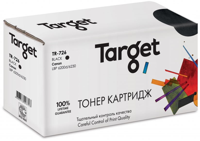 

Картридж лазерный Target TR-726 (726), черный, 2100 страниц, совместимый для Canon LBP 6200d с чипом, TR-726