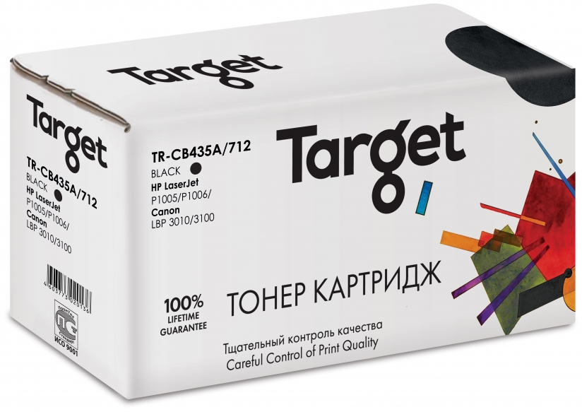 Картридж лазерный Target TR-CB435A/712 (712/CB435A), черный, 1500 страниц, совместимый для Canon LJ P1005/1006/LBP 3010/3100 с чипом