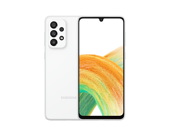 

Смартфон Samsung Galaxy A33 5G, 6.4" 1080x2400 Super AMOLED, Samsung Exynos 1280, 6Gb RAM, 128Gb, 3G/4G/5G, NFC, Wi-Fi, BT, 4xCam, 2-Sim, 5000mAh, USB Type-C, Android 12, белый (SM-A336BZWGSKZ), Galaxy A33 5G