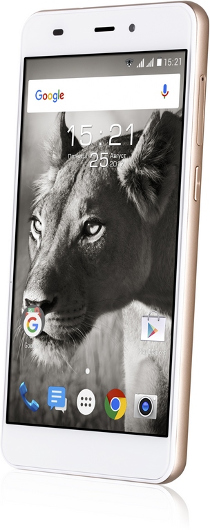Смартфон Fly Cirrus 16 FS523, 5" 1280x720 IPS, MT6737, 1Gb RAM, 8Gb, 3G/4G, WiFi, BT, GPS, 2xCam, 2-Sim, 2400mAh, Android 7.x, шампань, б/у, после ремонта(восстановление ПО), комплект: оригинальная упаковка, блок питания, дата кабель, скрепка, фгт