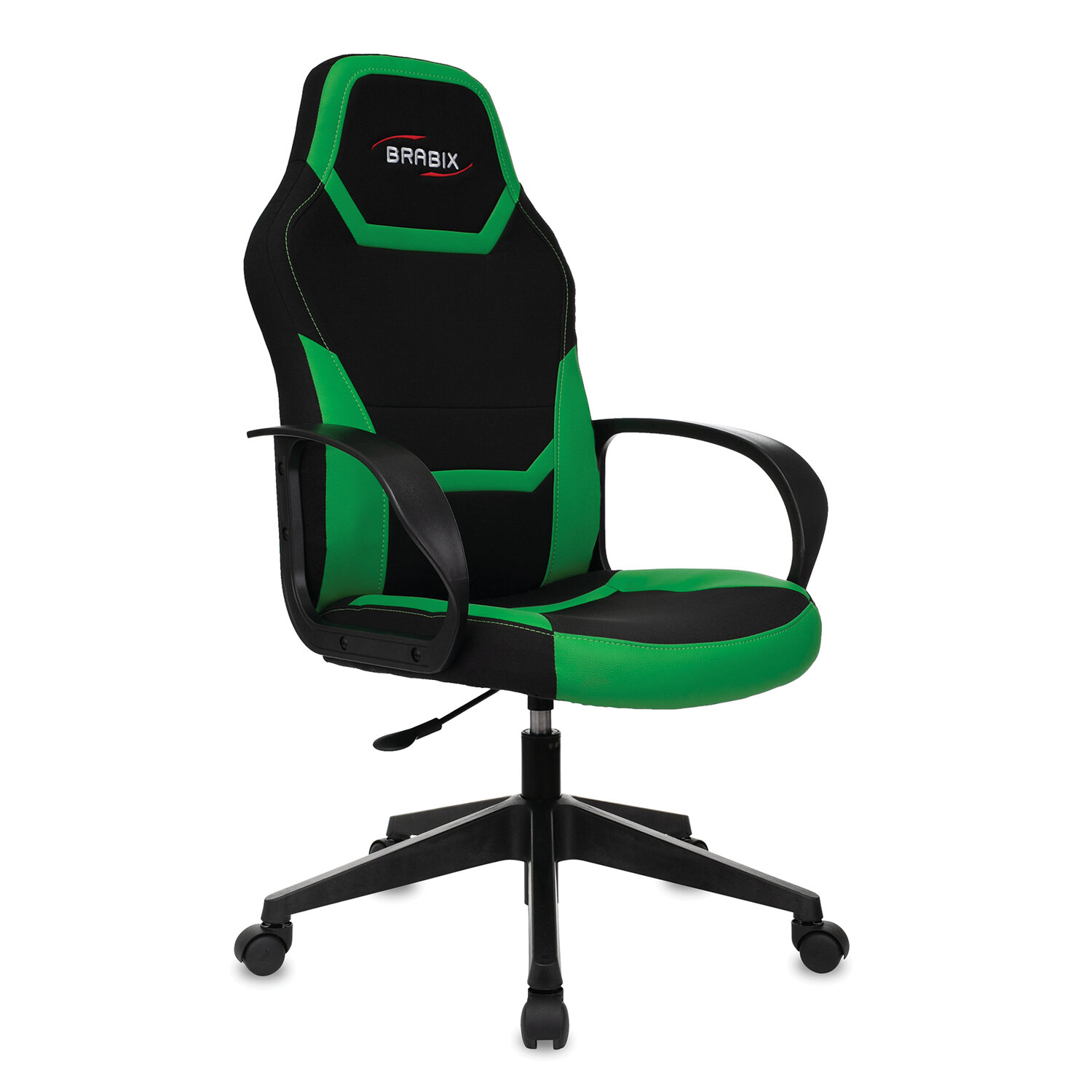 Кресло игровое Brabix Alpha GM-018, черный/зеленый (GM-018_532639)