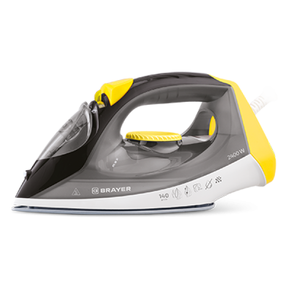 

Утюг Brayer BR4003GY 2.4 кВт, длина шнура 1.9 м, желтый/ серый (BR4003GY), BR4003GY