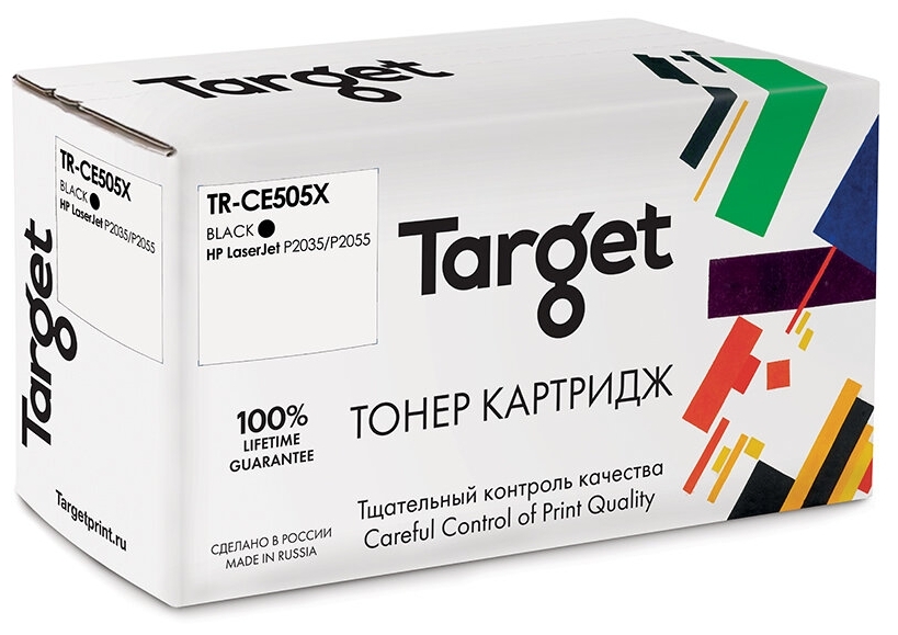 

Картридж лазерный Target TR-CE505X (CE505X), черный, 6500 страниц, совместимый для LaserJet P2035 / P2035n / P2055 / P2055d / P2055dn / P2055d с чипом