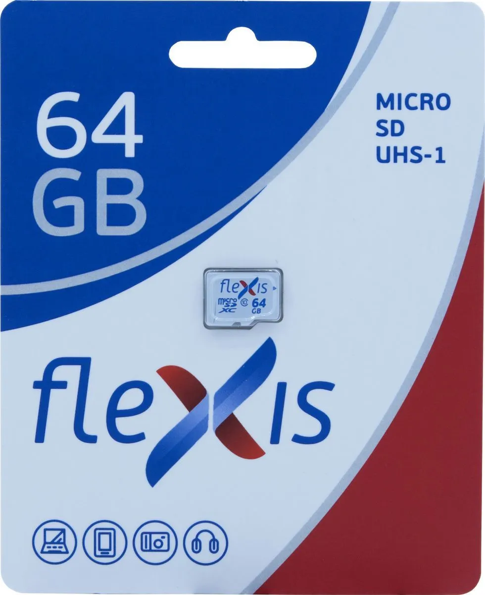 Карта памяти 64Gb microSDXC Flexis Class 10 UHS-I U1 (0)