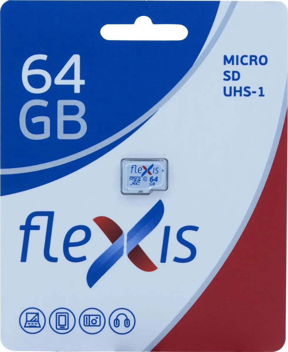 

Карта памяти 64Gb microSDXC Flexis Class 10 UHS-I U1 (0), FMSD064GU1