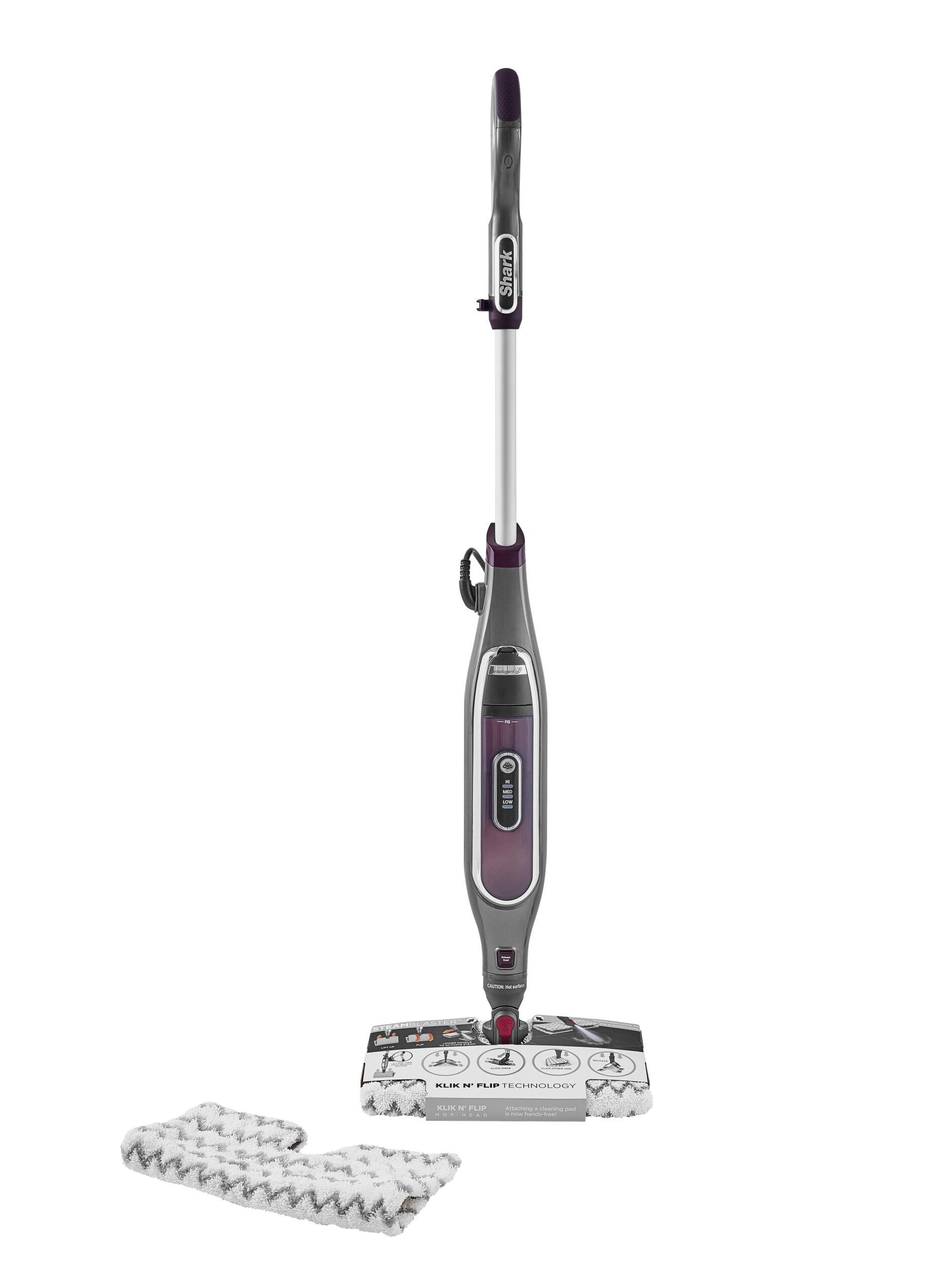 

Пароочиститель Shark Klik n’ Flip Smartronic Deluxe 1200Вт, серый /бордо (S6003EU), Klik n’ Flip Smartronic Deluxe