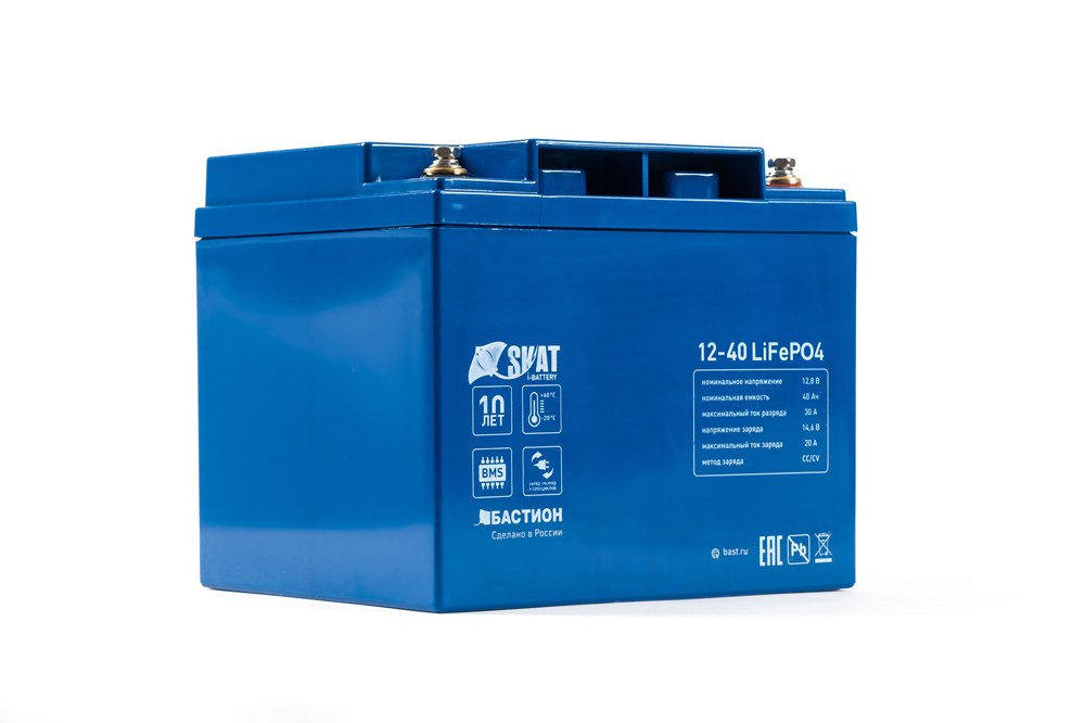 

Аккумуляторная батарея для ИБП Бастион Skat i-Battery 12-40 LiFePo4, 12.8V, 40Ah (649), Синий, 12-40 LiFePo4