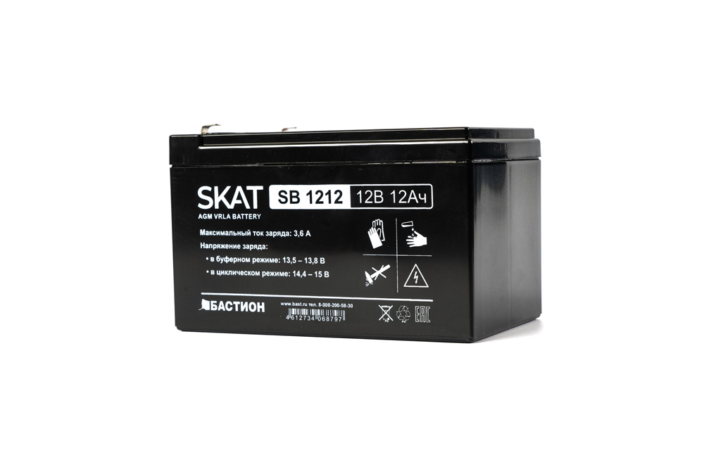 Аккумуляторная батарея Бастион Skat SB 1212, 12V, 12Ah (2535), цвет черный - фото 1