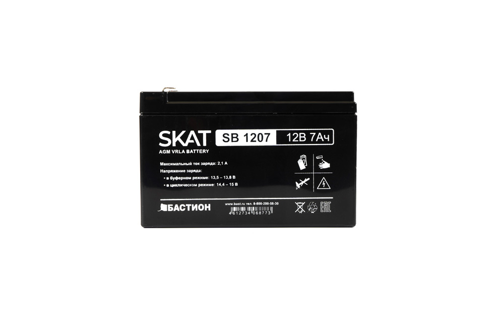 Аккумуляторная батарея Бастион Skat SB 1207, 12V, 7Ah (2533), цвет черный - фото 1