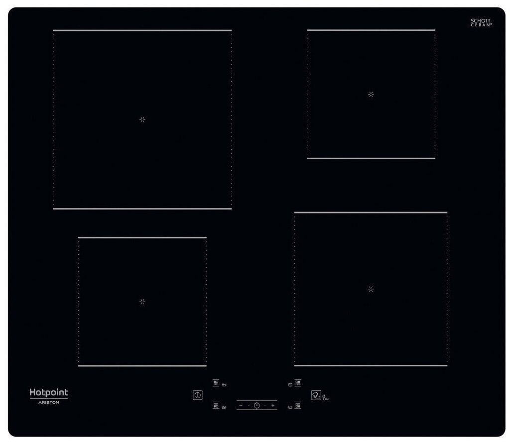 

Индукционная варочная панель HOTPOINT-ARISTON HQ 5660S NE 4 конфорки, черный ( HQ 5660S NE), Черная, HQ 5660S NE