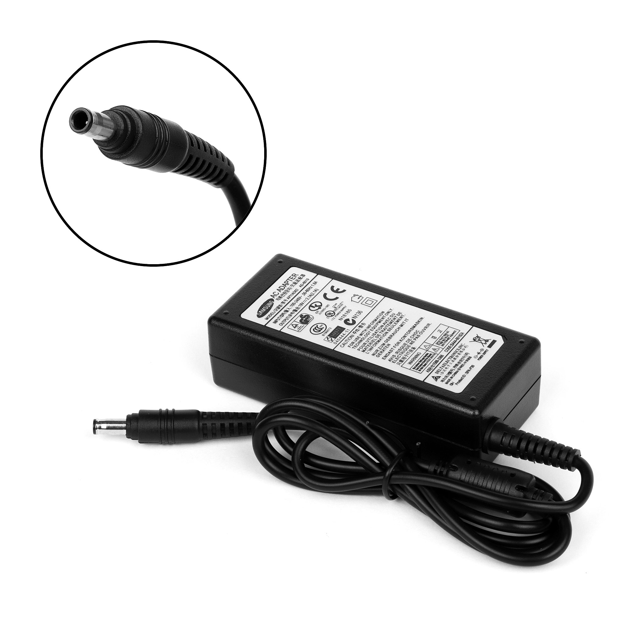 

Адаптер питания ноутбука сетевой AD-6019 для Samsung, 40w, 19V, 2.1A, черный, OEM (SA40-OR), AD-6019