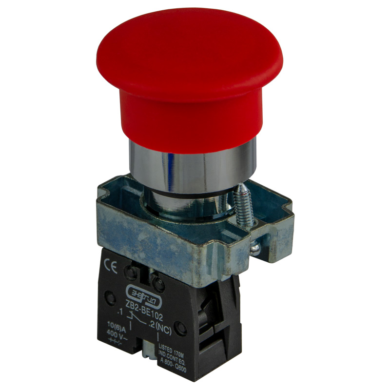 Кнопка грибовидная 22 мм 1NC, красный, ЭНЕРГИЯ XB2-BC42 (Е0901-0024)