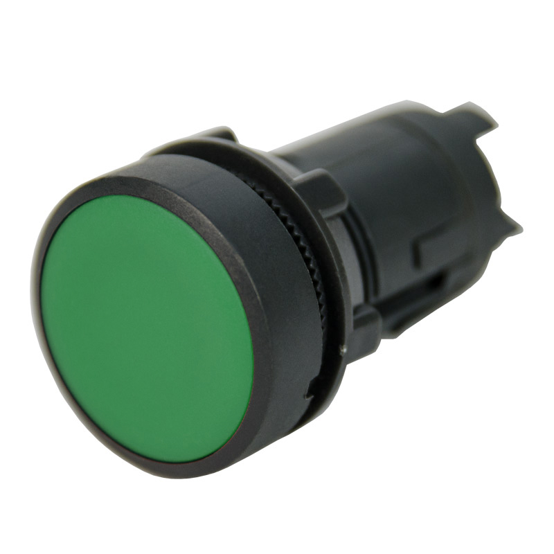 Кнопка плоская без фиксации 22 мм, 1NO 1NC, зеленый, ЭНЕРГИЯ XB7-EA35 (Е0901-0022)