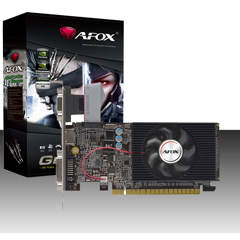 Видеокарта AFOX NVIDIA GeForce GT 610 LP, 2Gb DDR3, 64bit, PCI-E, VGA, DVI, HDMI, Retail (AF610-2048D3L7-V6)