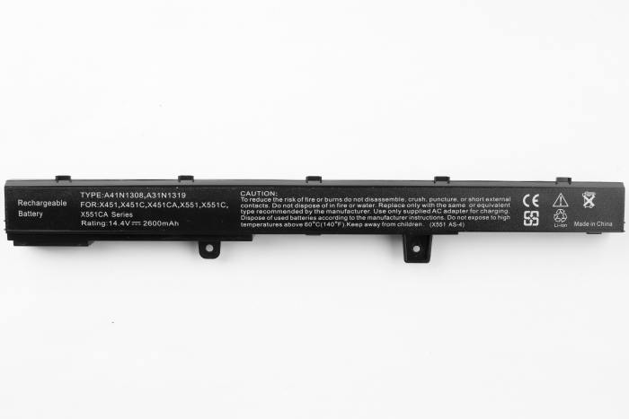 

Аккумуляторная батарея A31N1319 для Asus X551M, X551CA, X441CA, X451, 14.8V, 2600mAh, черный, A31N1319