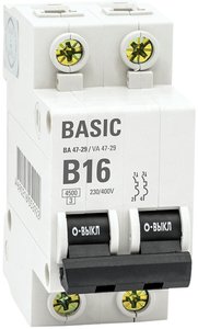 

Выключатель автоматический IEK mcb4729-2-16-B двухполюсный (2P/2П) 16A B 4.5кА (mcb4729-2-16-B), mcb4729-2-16-B