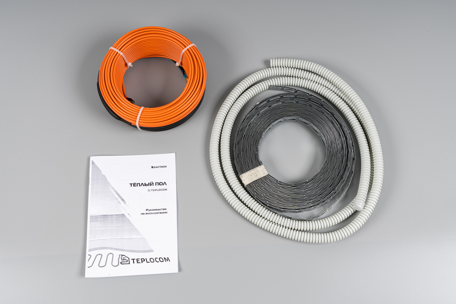 Теплый пол греющий кабель двужильный 5м, 110Вт, без термостата, Бастион TEPLOCOM НК-5 (НК-5) - фото 1