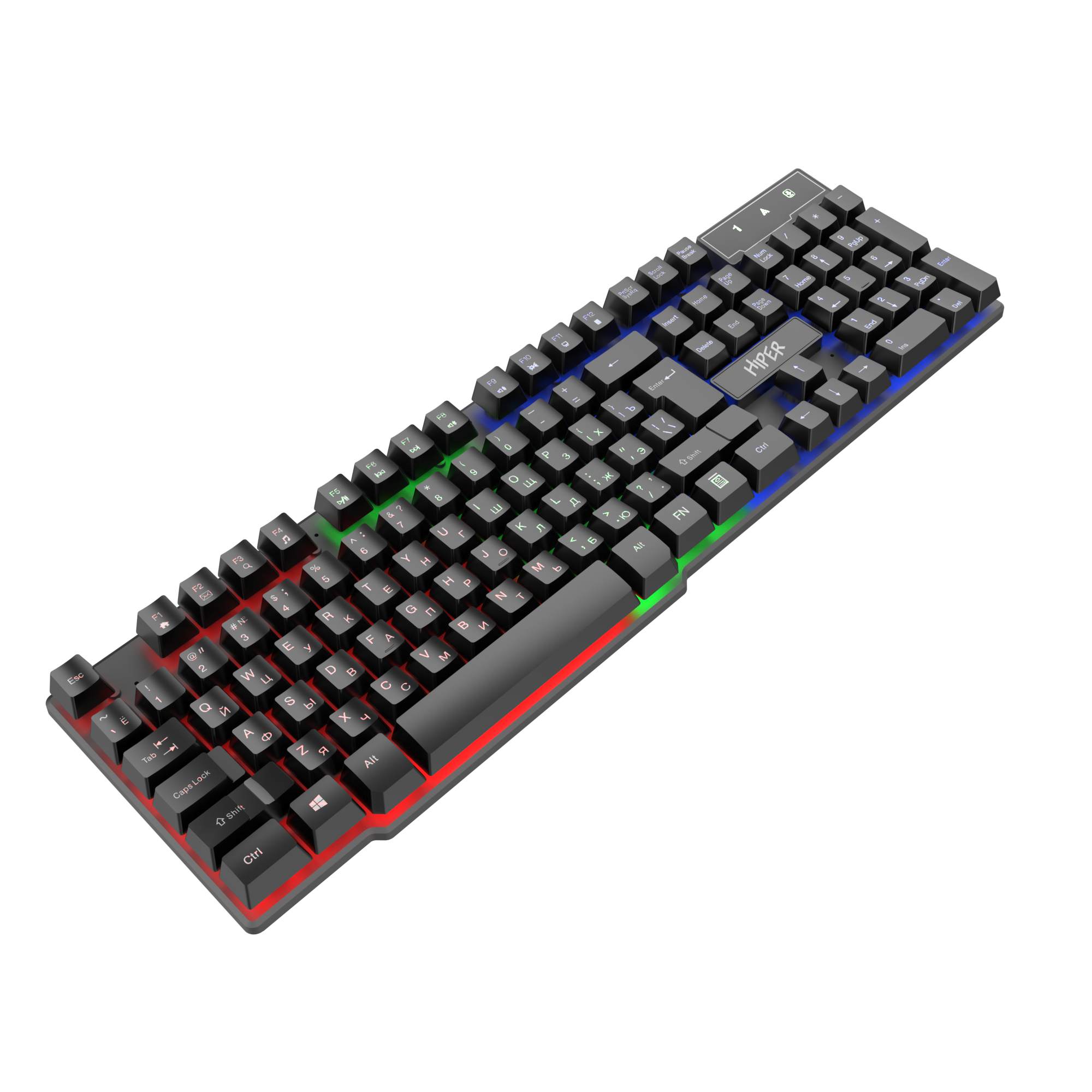 

Клавиатура проводная Hiper KG101 Lagoon, мембранная, подсветка, USB, черный (KG101), KG101 Lagoon