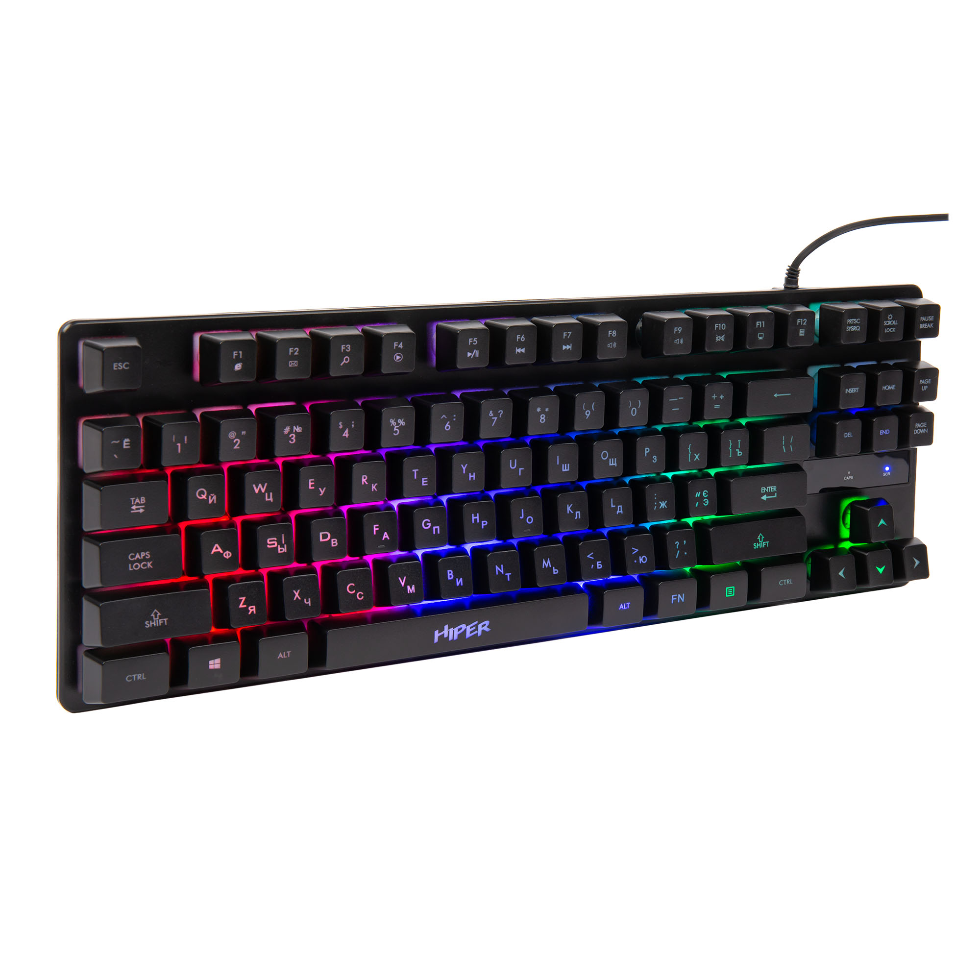 

Клавиатура проводная Hiper KG201 Demure, мембранная, подсветка, USB, черный (KG201), KG201 Demure