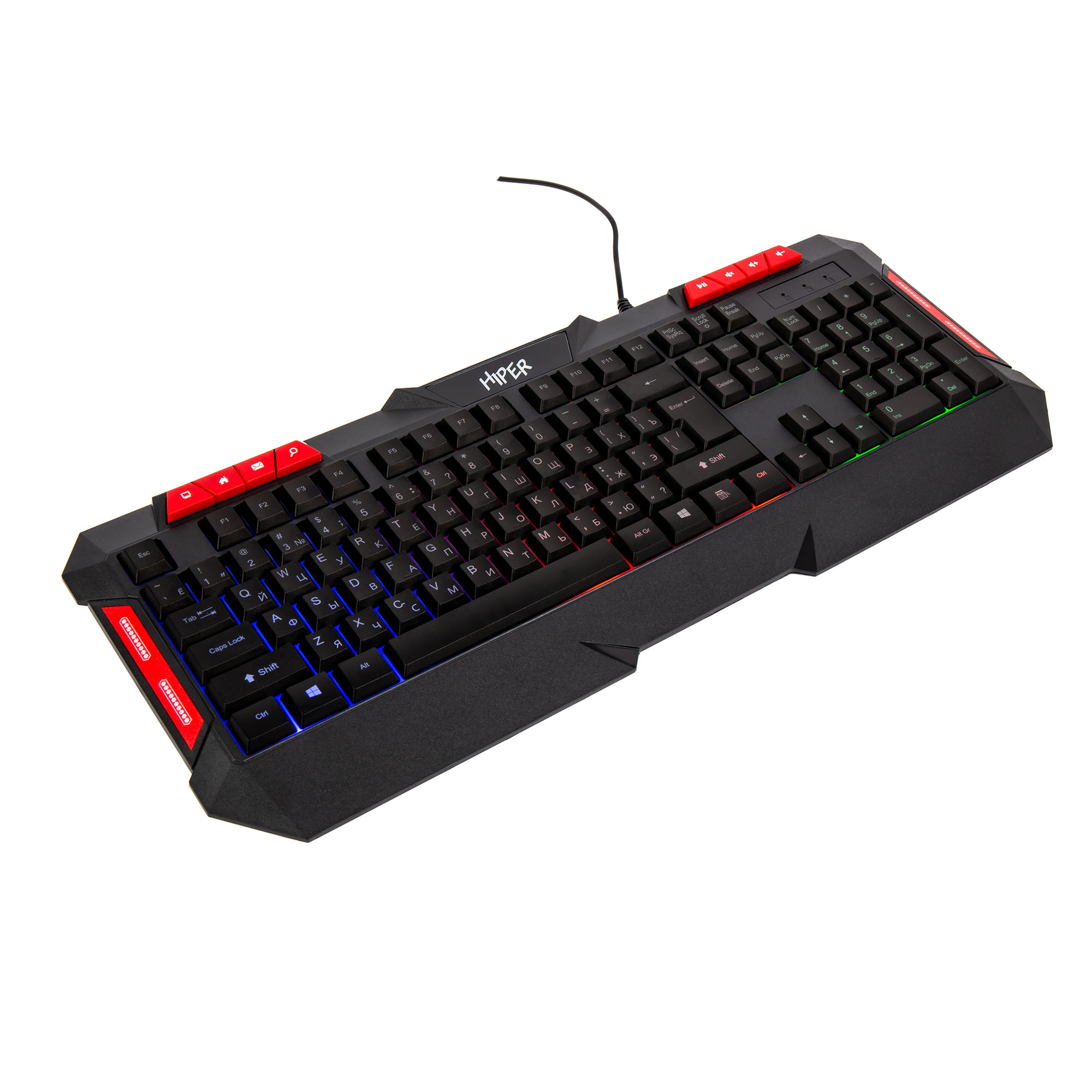 

Клавиатура проводная Hiper KG401 Inspire, мембранная, подсветка, USB, черный (KG401), KG401 Inspire
