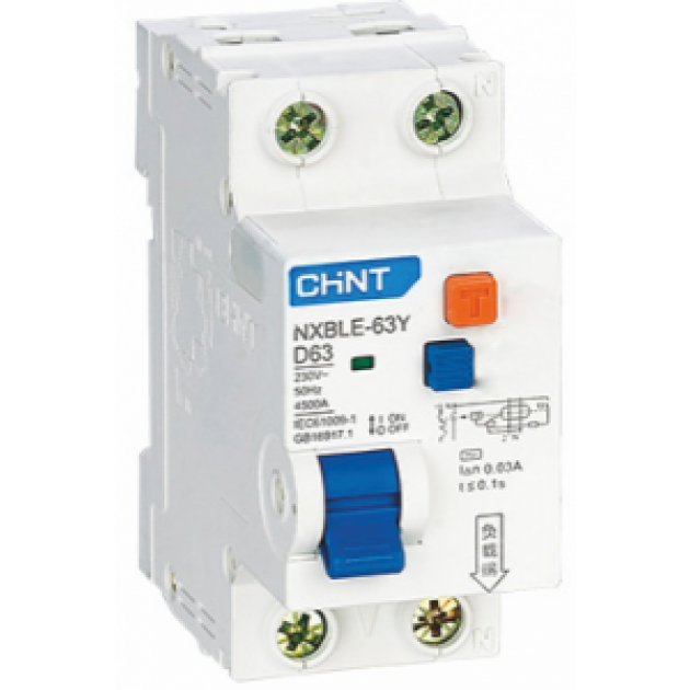 

Выключатель автоматический CHINT NXBLE-63Y 1P+N 10А C 4.5кА (105541), NXBLE-63Y