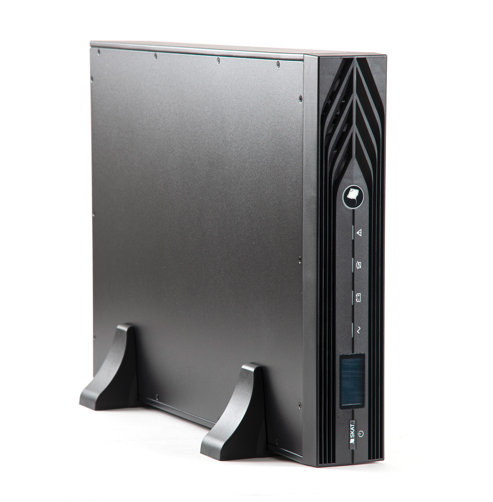 ИБП БАСТИОН SKAT-UPS 6000 RACK, 6000 В·А, 5.4 кВт, клеммная колодка, розеток - 1, USB, черный (477) (без аккумуляторов)