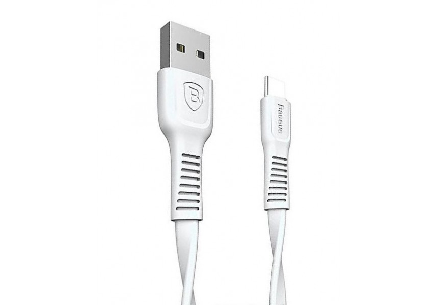 

Кабель USB Type-C-USB, плоский, 2A, 1м, белый Baseus Tough (CATZY-B02)