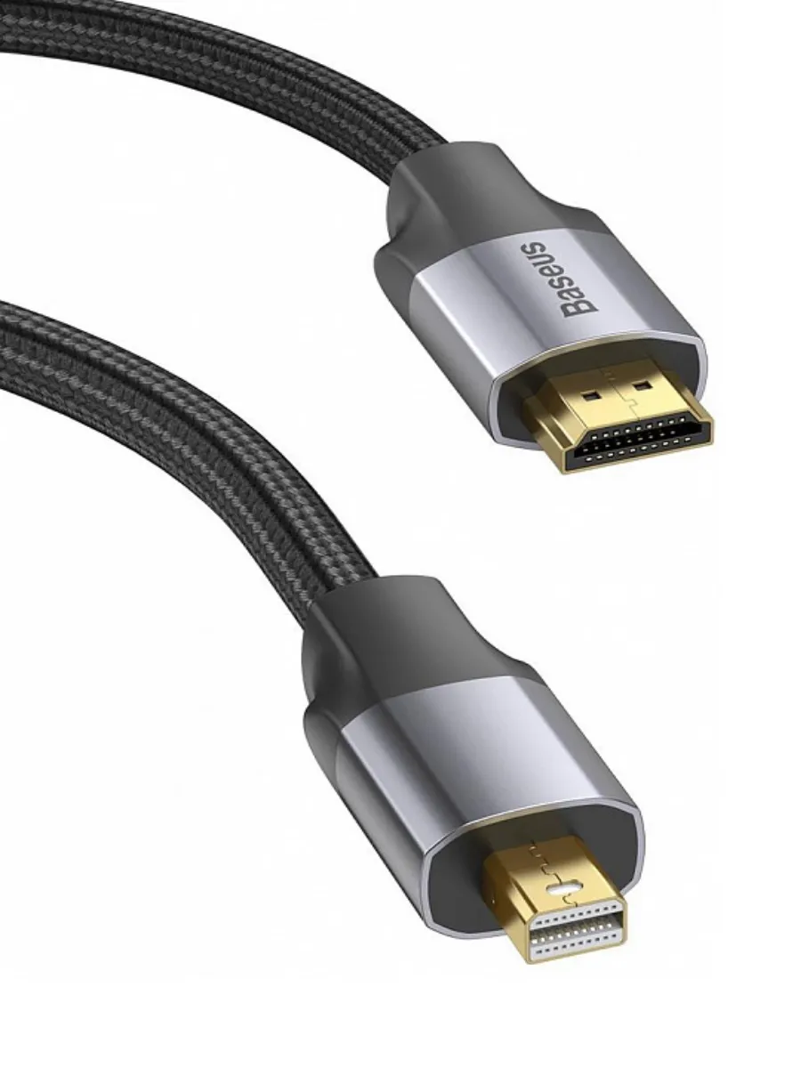 

Кабель Mini DisplayPort(20M)-HDMI(19M) 4K, экранированный, 2м, темно-серый Baseus (CAKSX-M0G), 0
