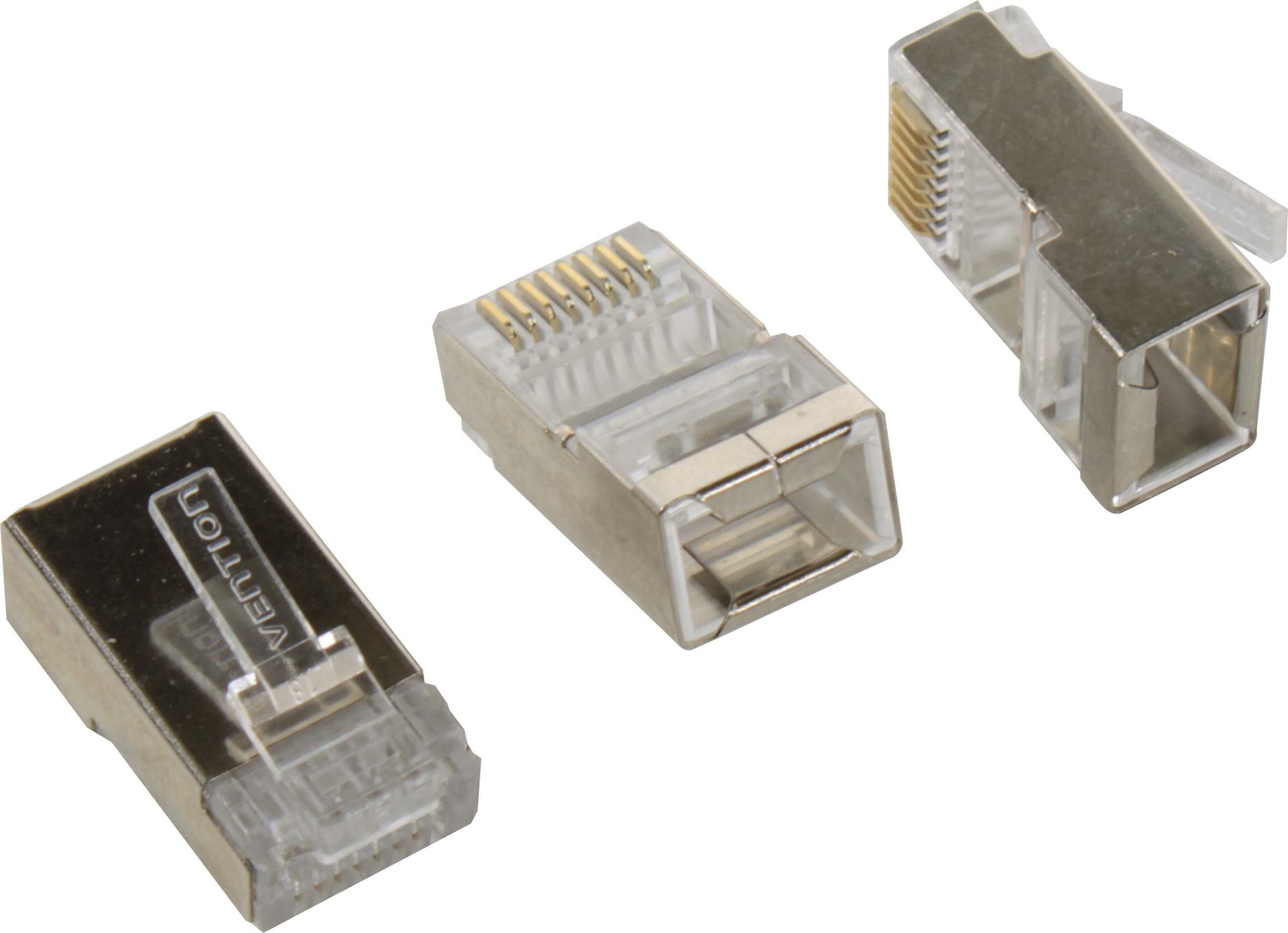 

Коннектор RJ-45 8P8C категория 6, экранированный, 10шт., Vention (IDCR0-10)