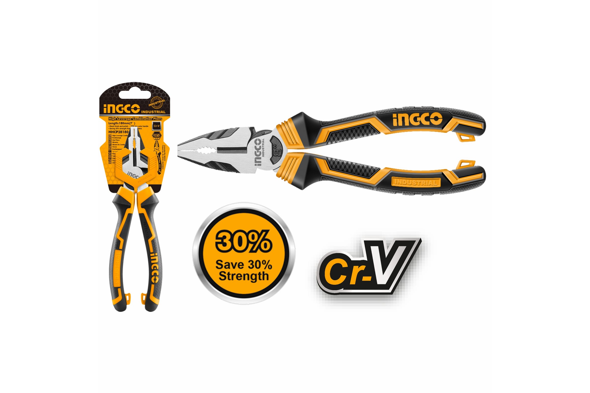 

Пассатижи 200 мм, CrV, резиновые рукоятки, Ingco HHCP28200, HHCP28200