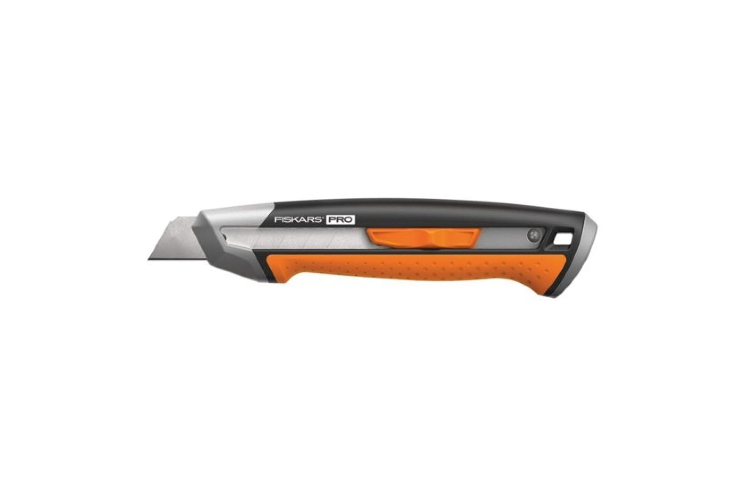 Нож монтажный, лезвие: 18мм / выдвижное / сегментированное / отламывающееся, Fiskars Pro CarbonMax (1027227)
