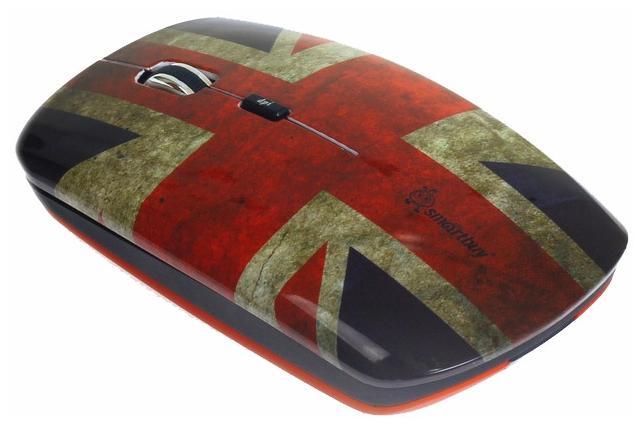 Мышь беспроводная SmartBuy SBM-327AG-BF-FC British Flag Full-Color Print Blue-Red USB, 2000dpi, оптическая светодиодная, USB, несколько цветов