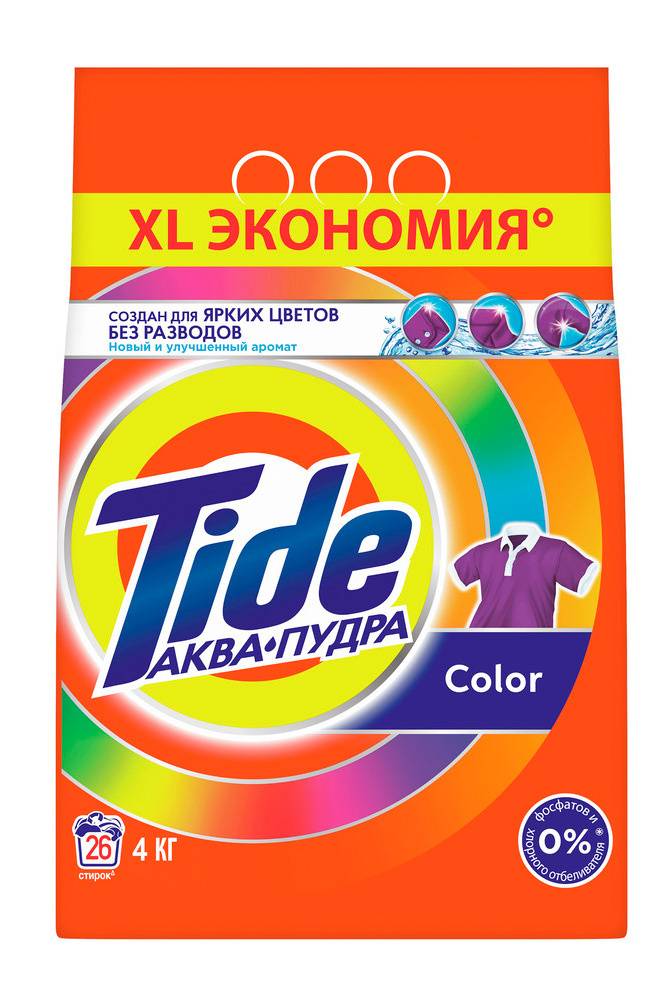 

Стиральный порошок TIDE Color, автомат, 4кг, цветное белье (1096144), Color