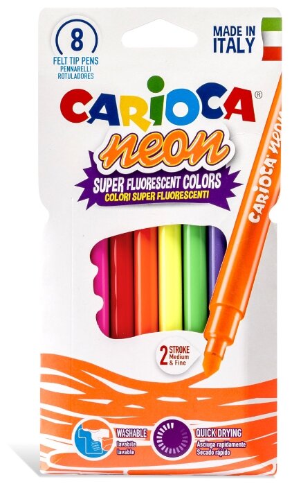 Фломастеры Carioca Neon, 8 шт