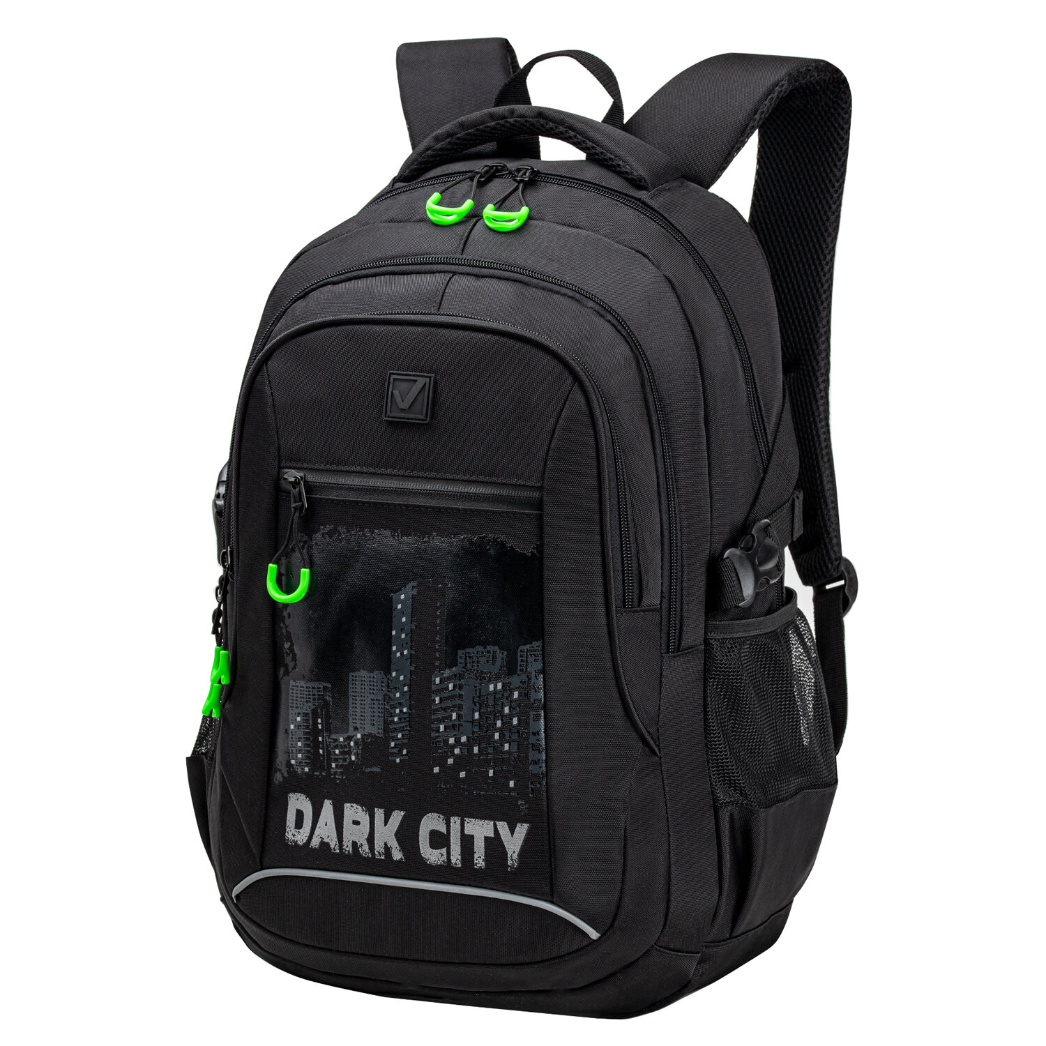 

Рюкзак Brauberg CONTENT Dark city, вентилируемая, 2 отделения, черный (270763)