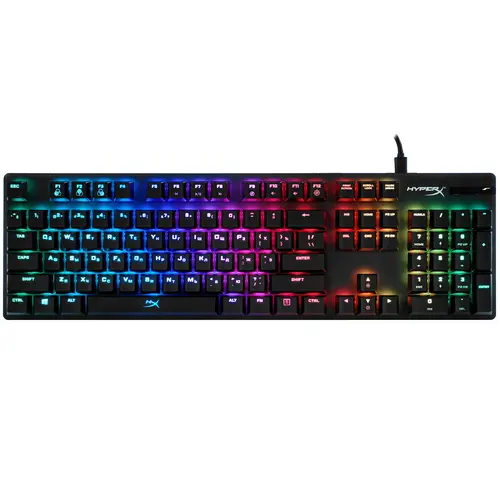 

Клавиатура проводная Kingston HyperX Alloy Origins, механическая, HyperX Red, подсветка, USB, черный (4P4F6AX), HyperX Alloy Origins