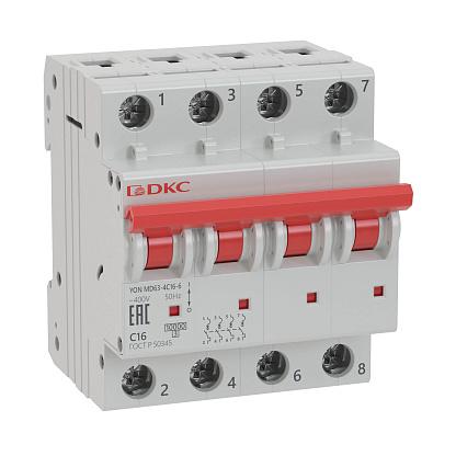 

Выключатель автоматический DKC MD63-4C50-6 четырехполюсный (4P/4П) 50А C 6кА (MD63-4C50-6), MD63-4C50-6