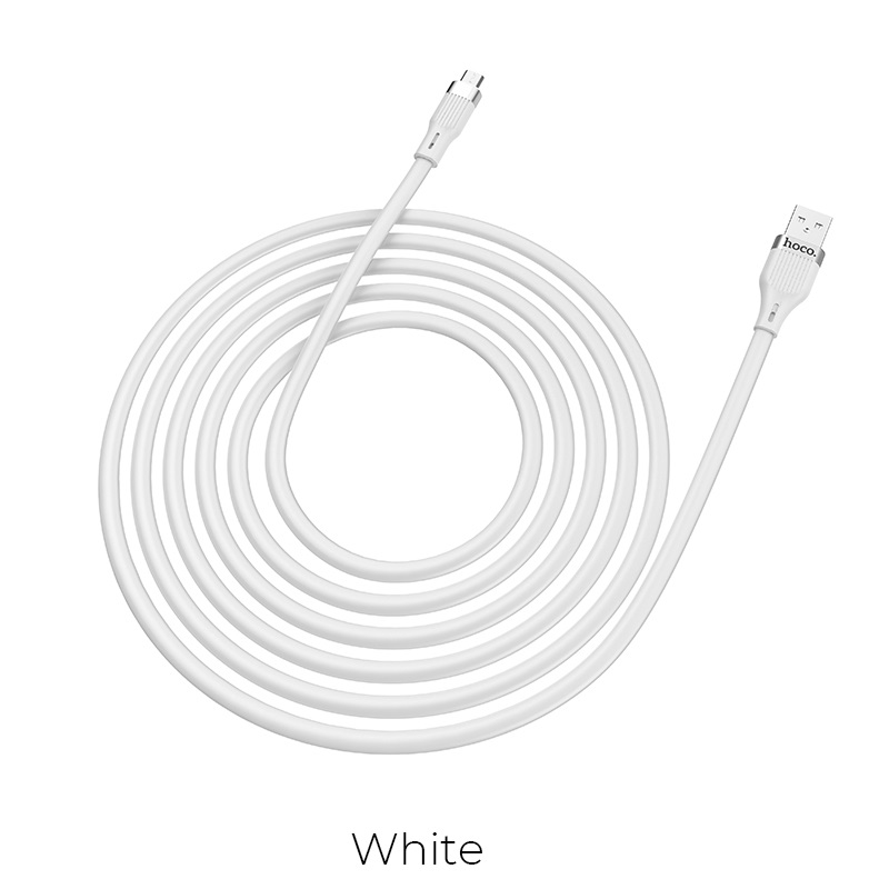 

Кабель Micro USB-USB, 2.4A, 1.2м, белый HOCO U72 (713285), U72